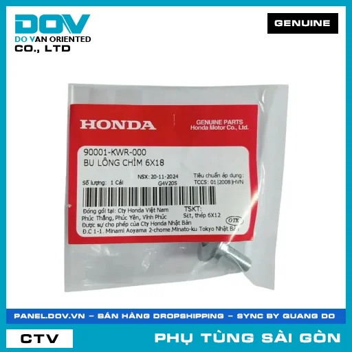 BU LÔNG CHÌM 6X18 | HONDA PARTS CODE 90001KWR000 — 90001KWR000