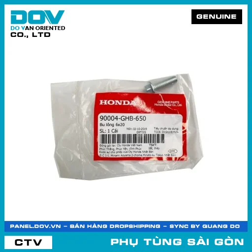 BU LÔNG 6X20 | HONDA PARTS CODE 90004GHB650 — 90004GHB650