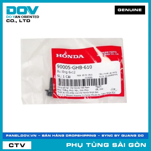 BU LÔNG 6X12 | HONDA PARTS CODE 90005GHB610 — 90005GHB610