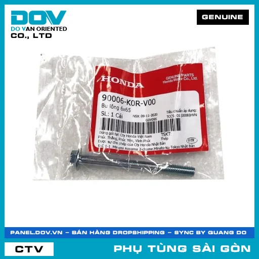 BU LÔNG 6X65 | HONDA PARTS CODE 90006K0RV00 — 90006K0RV00