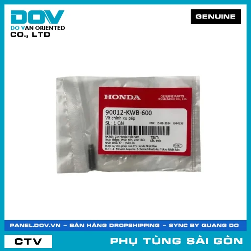 VÍT CHỈNH XU PÁP | HONDA PARTS CODE 90012KWB600 — 90012KWB600