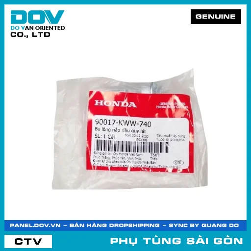 BU LÔNG NẮP ĐẦU QUY LÁT | HONDA PARTS CODE 90017KWW740 — 90017KWW740