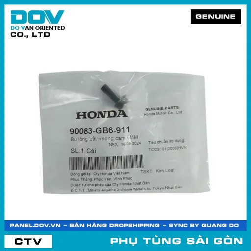 BU LÔNG BẮT NHÔNG CAM 5MM | HONDA PARTS CODE 90083GB6911 — 90083GB6911