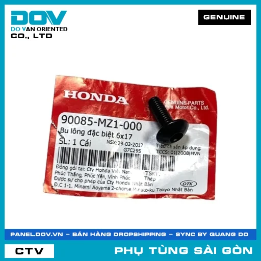 BU LÔNG ĐẶC BIỆT 6X17 | HONDA PARTS CODE 90085MZ1000 — 90085MZ1000