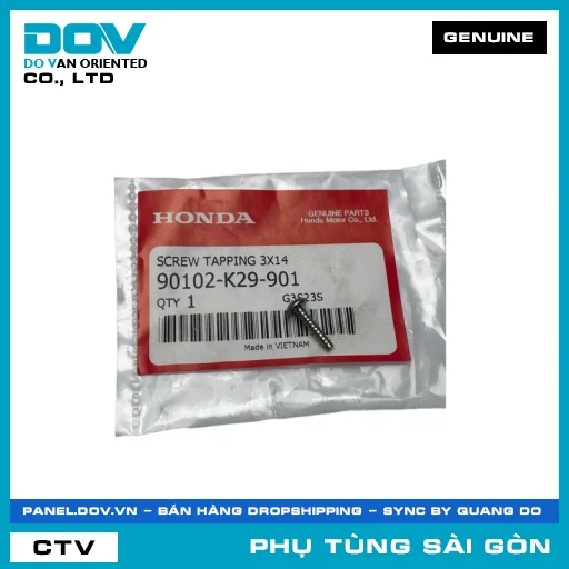 VÍT TỰ REN 3X14 | HONDA PARTS CODE 90102K29901 — 90102K29901