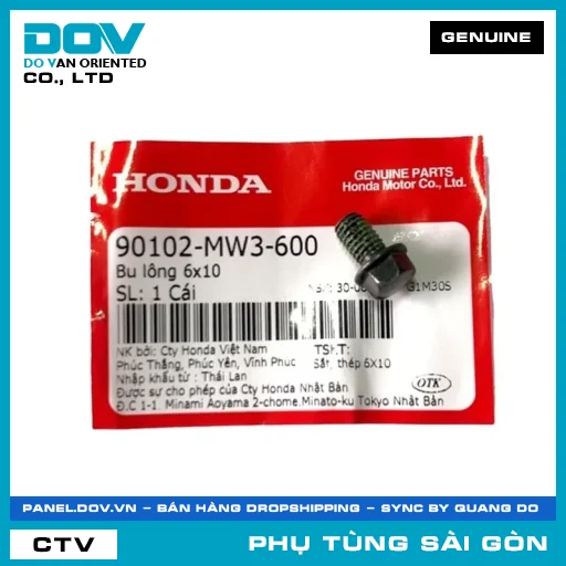 BU LÔNG 6X10 | HONDA PARTS CODE 90102MW3600 — 90102MW3600