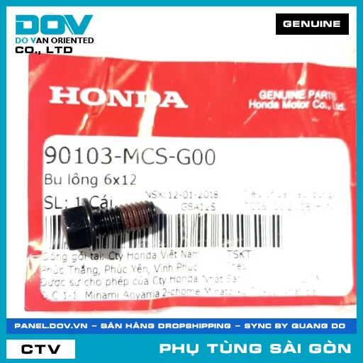 BU LÔNG 6X12 | HONDA PARTS CODE 90103MCSG00 — 90103MCSG00