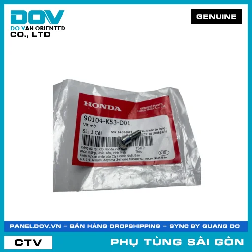 VÍT MỞ | HONDA PARTS CODE 90104K53D01 — 90104K53D01
