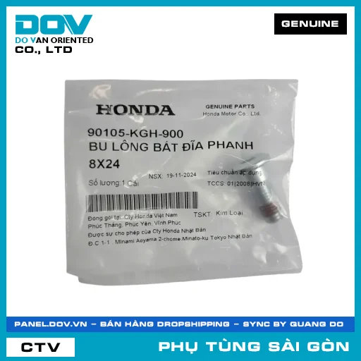 BU LÔNG BẮT ĐĨA THẮNG 8X24 | HONDA PARTS CODE 90105KGH900 — 90105KGH900