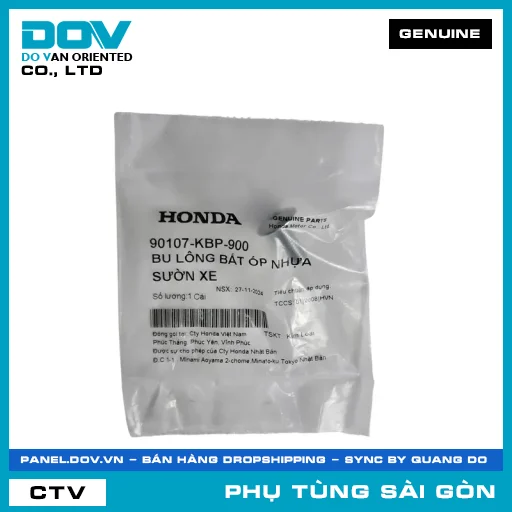 BU LÔNG BẮT ỐP NHỰA SƯỜN XE | HONDA PARTS CODE 90107KBP900 — 90107KBP900