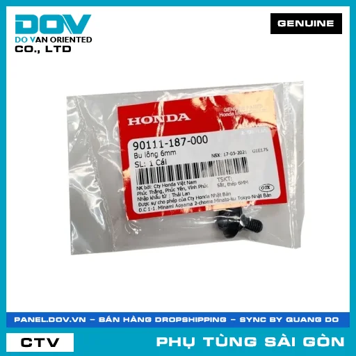 BU LÔNG 6MM | HONDA PARTS CODE 90111187000 — 90111187000
