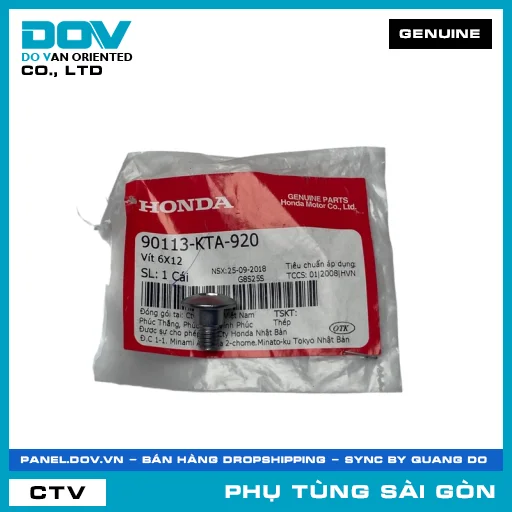 VÍT 6X12 | HONDA PARTS CODE 90113KTA920 — 90113KTA920