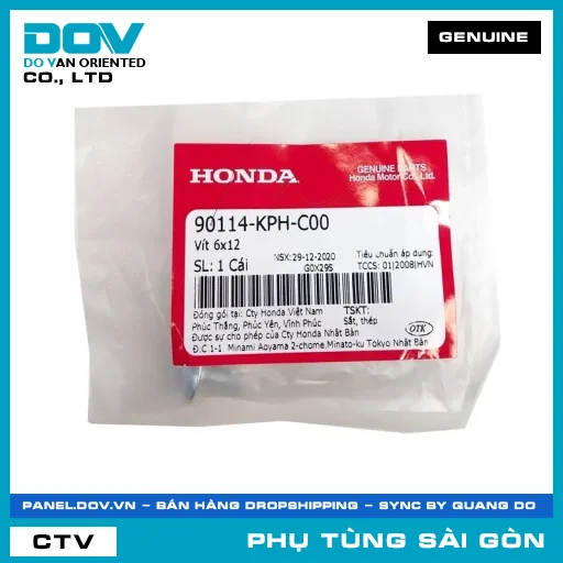 VÍT 6X12 | HONDA PARTS CODE 90114KPHC00 — 90114KPHC00