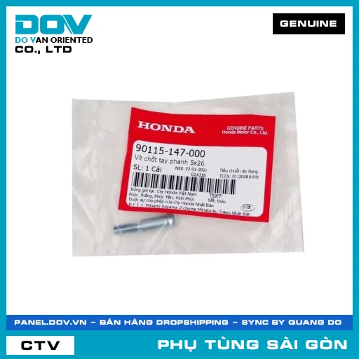 VÍT CHỐT TAY PHANH 5X26 | HONDA PARTS CODE 90115147000 — 90115147000