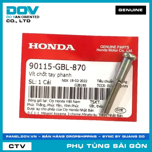 VÍT CHỐT TAY PHANH | HONDA PARTS CODE 90115GBL870 — 90115GBL870