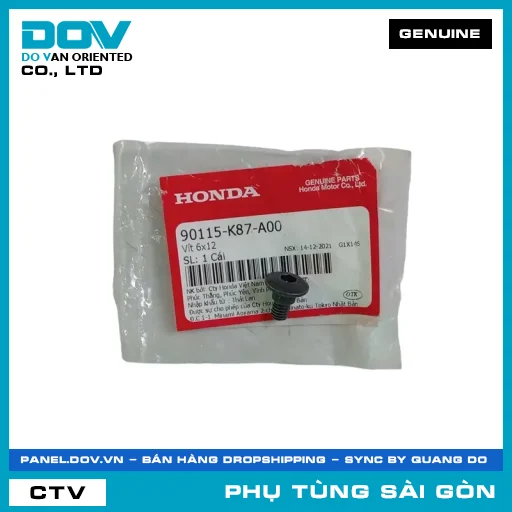 VÍT 6X12 | HONDA PARTS CODE 90115K87A00 — 90115K87A00