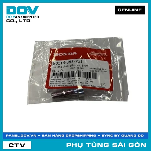 BU LÔNG CHÌM PHUỘC 8MM | HONDA PARTS CODE 90116383721 — 90116383721
