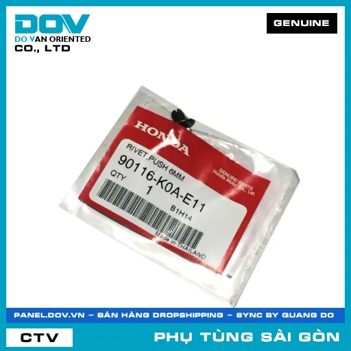 ĐINH TÁN 6MM | HONDA PARTS CODE 90116K0AE11 — 90116K0AE11