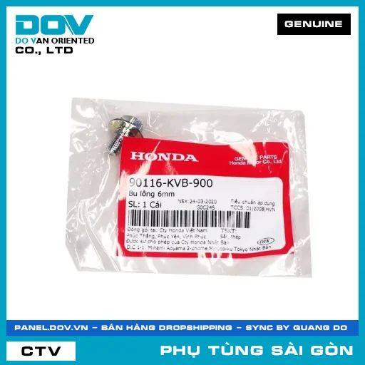 BU LÔNG 6MM | HONDA PARTS CODE 90116KVB900 — 90116KVB900