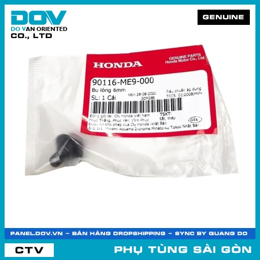 BU LÔNG 6MM | HONDA PARTS CODE 90116ME9000 — 90116ME9000