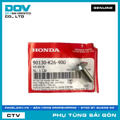 VÍT 6X18 | HONDA PARTS CODE 90130K26900 — 90130K26900