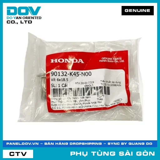 VÍT 6X18.5 | HONDA PARTS CODE 90132K45N00 — 90132K45N00