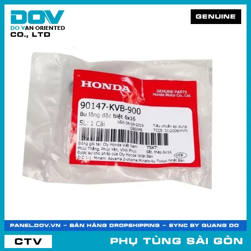 BU LÔNG ĐẶC BIỆT 6X16 | HONDA PARTS CODE 90147KVB900 — 90147KVB900