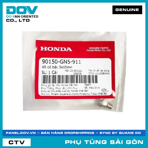 VÍT CÓ BẬC 5X15MM | HONDA PARTS CODE 90150GN5911 — 90150GN5911