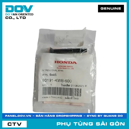 VÍT BẮT ĐẦU TAY LÁI 6X45 | HONDA PARTS CODE 90191KWB600 — 90191KWB600