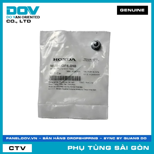 ỐC MŨ ĐẦU XYLANH 7MM | HONDA PARTS CODE 90201GF6010 — 90201GF6010