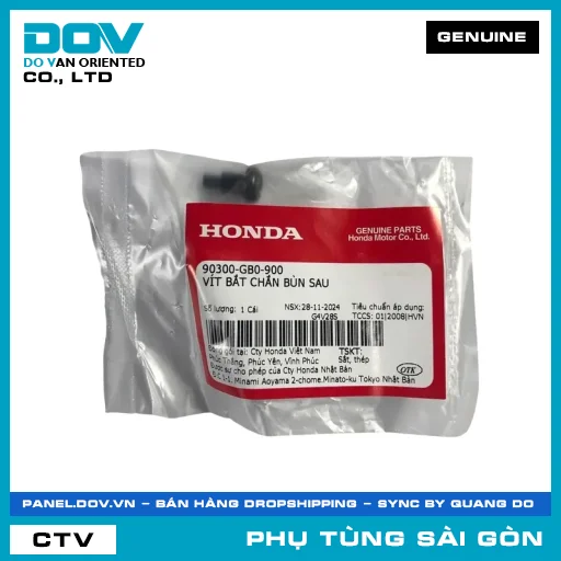 VÍT BẮT DÈ CHẮN BÙN SAU | HONDA PARTS CODE 90300GB0900 — 90300GB0900