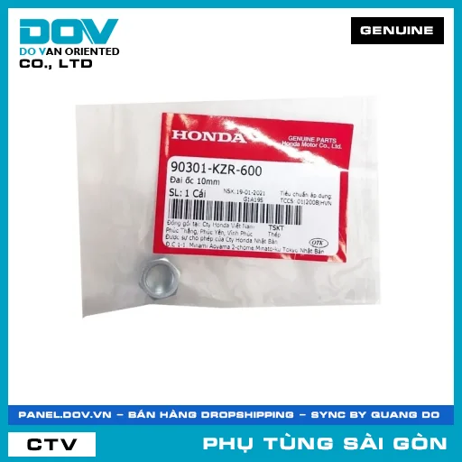 ĐAI ỐC 10MM | HONDA PARTS CODE 90301KZR600 — 90301KZR600