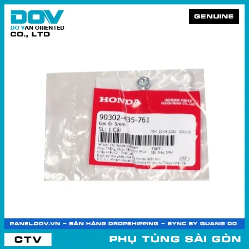 ĐAI ỐC 5MM | HONDA PARTS CODE 90302435761 — 90302435761