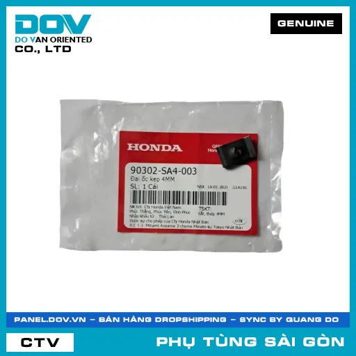 ĐAI ỐC KẸP 4MM | HONDA PARTS CODE 90302SA4003 — 90302SA4003