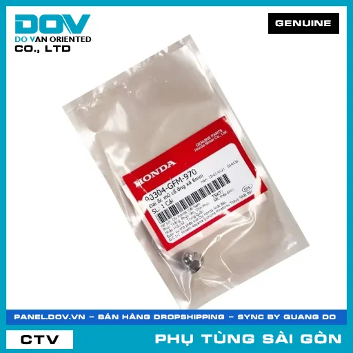 ĐAI ỐC MŨ CỔ ỐNG XẢ (PÔ) 6MM | HONDA PARTS CODE 90304GFM970 — 90304GFM970