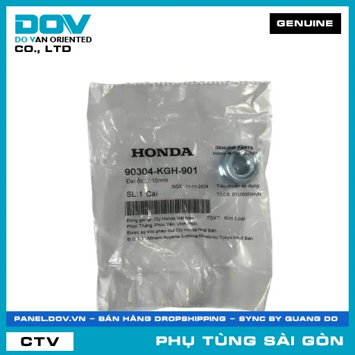 ĐAI ỐC U 10MM | HONDA PARTS CODE 90304KGH901 — 90304KGH901