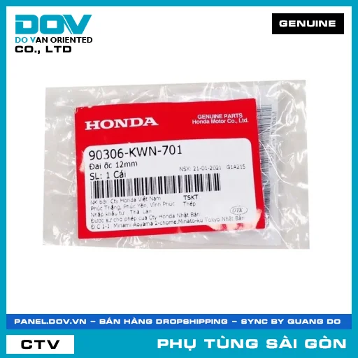 ĐAI ỐC 12MM | HONDA PARTS CODE 90306KWN701 — 90306KWN701