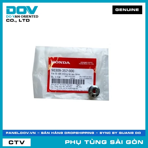 ĐAI ỐC LỤC GIÁC NHÔNG TẢI SAU 8MM | HONDA PARTS CODE 90309357000 — 90309357000