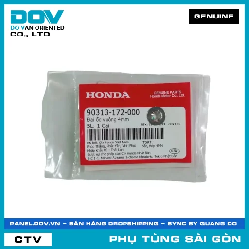 ĐAI ỐC VUÔNG 4MM | HONDA PARTS CODE 90313172000 — 90313172000