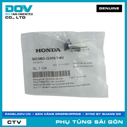 VÍT 6X14 | HONDA PARTS CODE 90380GM9740 — 90380GM9740