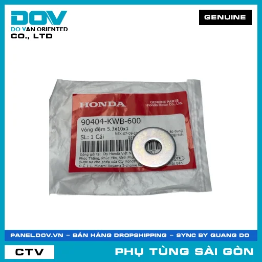 LONG ĐỀN 5.3X10X1 | HONDA PARTS CODE 90404KWB600 — 90404KWB600