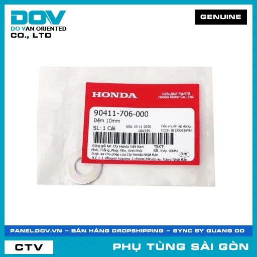 ĐỆM 10MM | HONDA PARTS CODE 90411706000 — 90411706000
