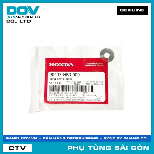 LONG ĐỀN 6.1MM | HONDA PARTS CODE 90435HB3000 — 90435HB3000