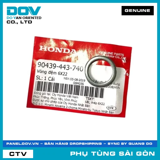 LONG ĐỀN 6X22 | HONDA PARTS CODE 90439443740 — 90439443740