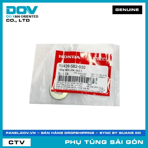 LONG ĐỀN 24X12X2.3 | HONDA PARTS CODE 90439SB2010 — 90439SB2010
