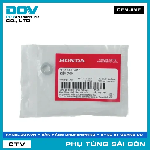 ÐỆM 7MM | HONDA PARTS CODE 90442GF6010 — 90442GF6010