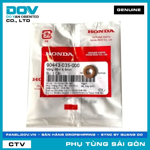 LONG ĐỀN A 6MM | HONDA PARTS CODE 90443035000 — 90443035000