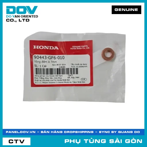 LONG ĐỀN A 7MM | HONDA PARTS CODE 90443GF6010 — 90443GF6010