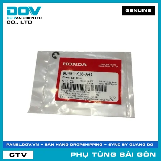 PHANH CÀI 4MM | HONDA PARTS CODE 90454K16A41 — 90454K16A41