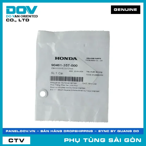 ĐỆM NHÔM 6,5X12MM | HONDA PARTS CODE 90461357000 — 90461357000